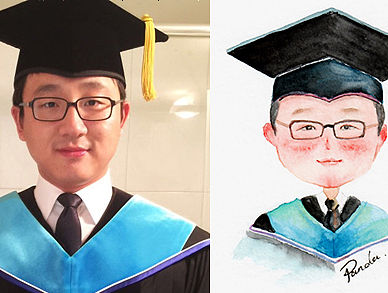 卡通头像水彩画