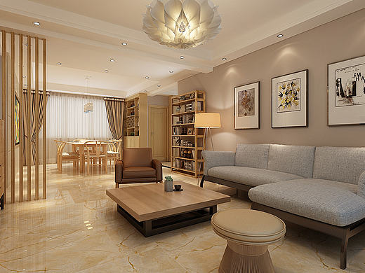 日式原木风格效果图