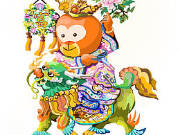 动漫表情创作。吉祥如意