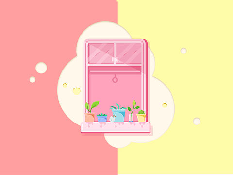 粉色的小窗子
