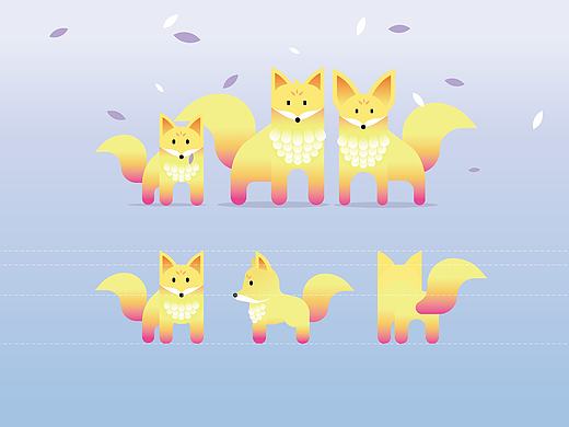 小狐狸扁平插画