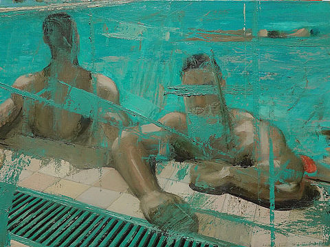 我在岸上 . 布面油画 . 40x60cm