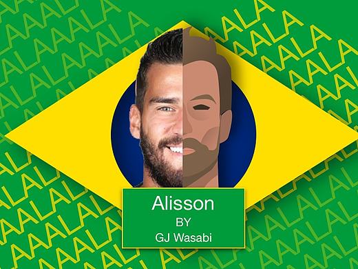 巴西前途门将 Alisson 人像SKETCH绘制
