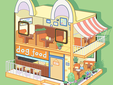 动物小屋｜小狗餐厅