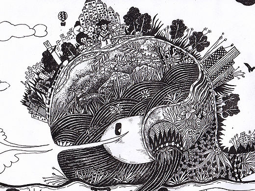 概念插画系列——黑白手绘