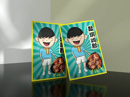 INS小清新趣味鸡胗卤味零食包装袋、卡通副食品包装
