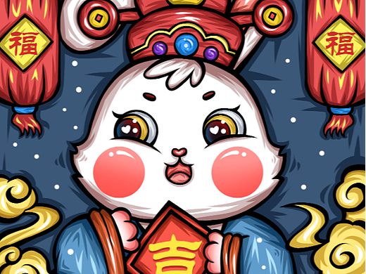 2023兔年国潮插画（个人主页-ZNjI1MjA4NzY=） - 商业插画 - 站酷设计师权一原创素材 - 站酷ZCOOL