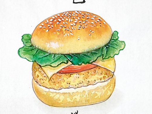 温泽辉水墨画《汉堡包》纯艺术-绘画1年前温泽辉水墨画《带鱼》纯艺术