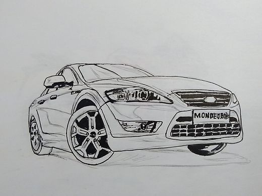 马克笔速写_car