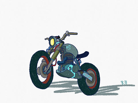 北极方仔与摩托的第一次接触