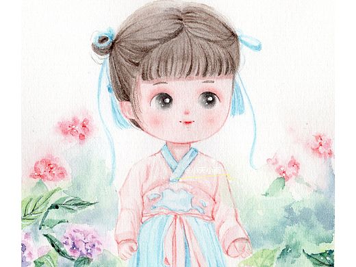 水彩头像 手绘萌宝 原创插画（个人主页-ZNDY5ODkwNzI=） - 创作习作 - 站酷设计师小天小画原创素材 - 站酷ZCOOL