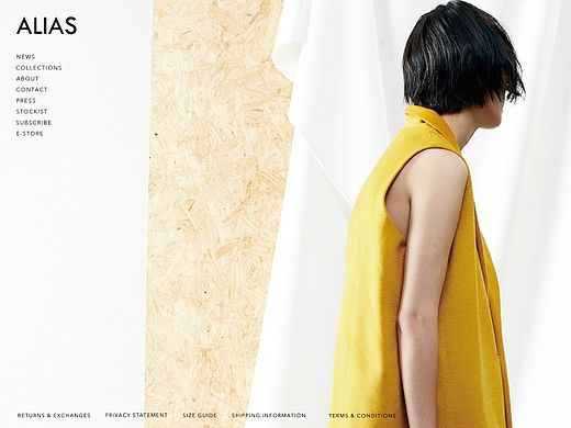 原创服装品牌ALIAS  网站设计
