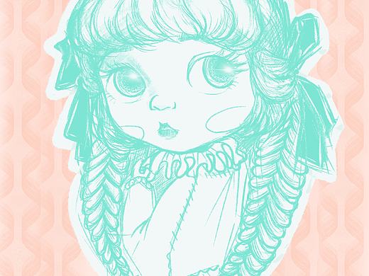 小布插画 手绘小布 娃娃插画