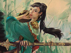 畫(huà)水滸 一丈青(碧幽染風(fēng)竹 古劍飄青鴻)－“YOU!Design 真游圖記” －略略畫(huà)（個(gè)人主頁(yè)-ZMTk5NTczMg==） - 概念設(shè)定 - 站酷設(shè)計(jì)師略略的畫(huà)原創(chuàng)素材 - 站酷ZCOOL