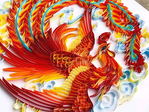 手工衍纸装饰画——凤舞九天