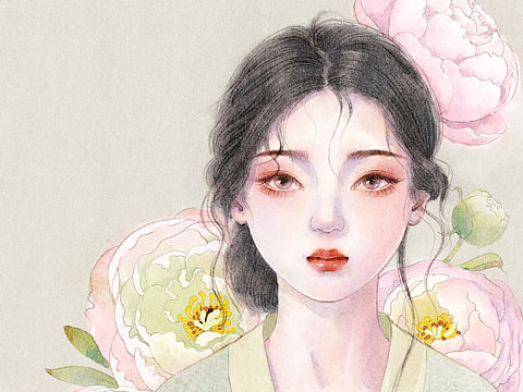 水彩古风人物联系