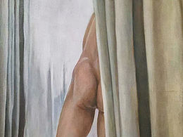 窗边裸男（油画罩染
