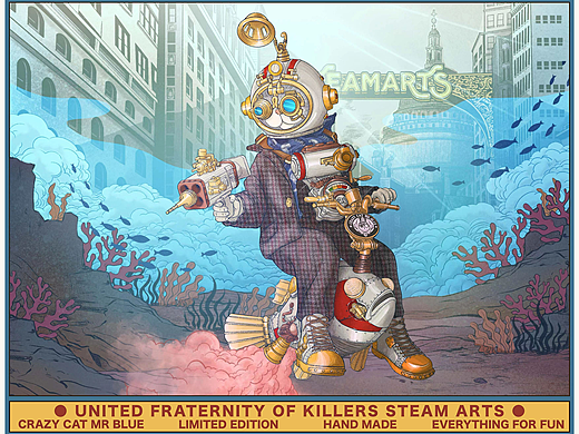 蒸汽工厂STEAMARTS新品！蓝先生Q版1：6黑白格子特别版