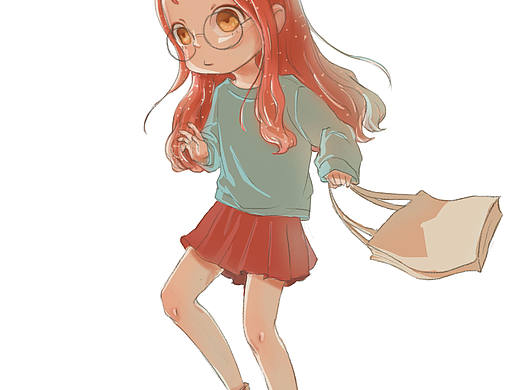 红发少女（个人主页-ZMzI5NTEwMTI=） - 儿童插画 - 站酷设计师醋溜香蕉皮儿原创素材 - 站酷ZCOOL