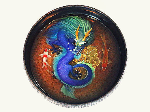 树脂画/手绘/中国龙/跃然脂上