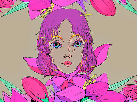 插花女孩（個(gè)人主頁(yè)-ZNTA1NDQyODg=） - 創(chuàng)作習(xí)作 - 站酷設(shè)計(jì)師FFemG原創(chuàng)素材 - 站酷ZCOOL