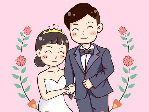 给朋友画的结婚礼物（个人主页-ZMjEwMzI0ODg=） - 创作习作 - 站酷设计师章小果原创素材 - 站酷ZCOOL