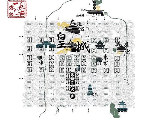 長(zhǎng)安108坊手繪地圖（個(gè)人主頁(yè)-ZMzc4ODM0MDQ=） - 商業(yè)插畫(huà) - 站酷設(shè)計(jì)師酷小術(shù)原創(chuàng)素材 - 站酷ZCOOL