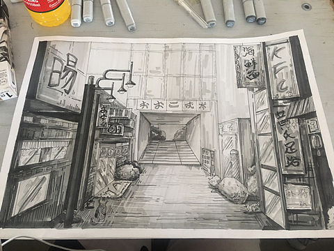 一个日常的马克笔练习