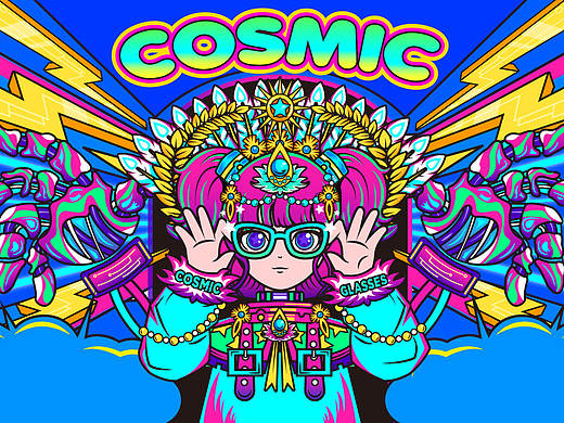 插画习作-宇宙眼镜