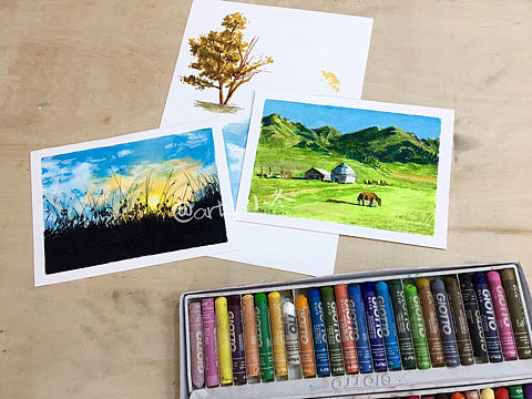 油画棒风景