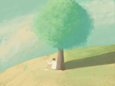 原创插画-恬静时刻