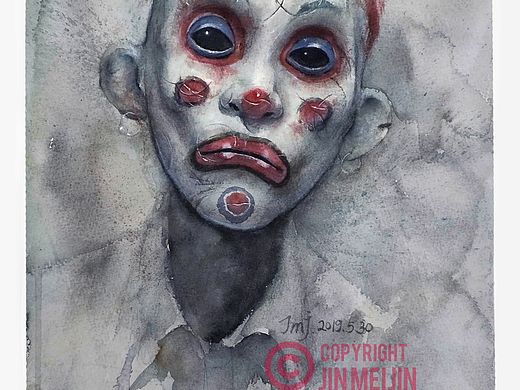 水彩|小丑叔叔陪你过六一（个人主页-ZMzY0MTA3ODQ=） - 商业插画 - 站酷设计师金没劲原创素材 - 站酷ZCOOL