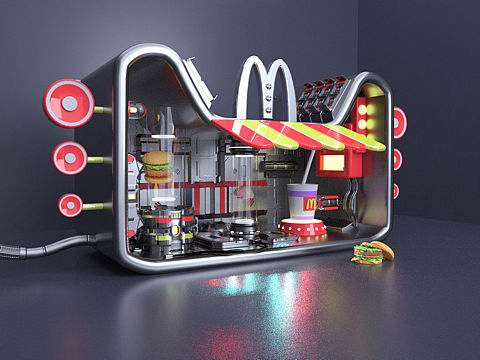 天猫双十一麦当劳-c4d