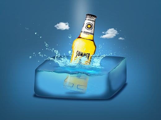 冰啤酒合成图（个人主页-ZMjA5NDM0NzY=） - 海报 - 站酷设计师Sophiasz原创素材 - 站酷ZCOOL