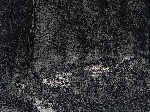 梁绪元山水画欣赏 国展作品