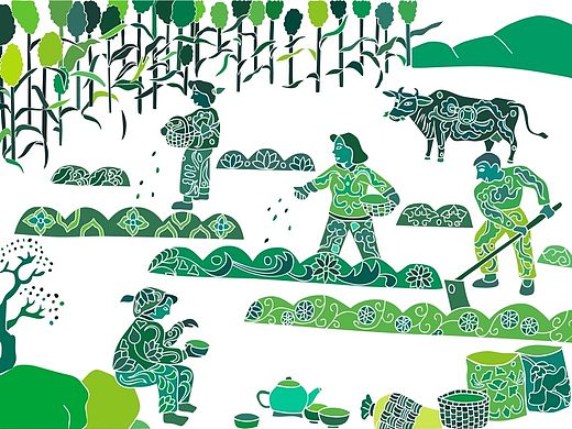 农民画（个人主页-ZODMxMzgyMA==） - 图案 - 站酷设计师哈哈呼呼原创素材 - 站酷ZCOOL