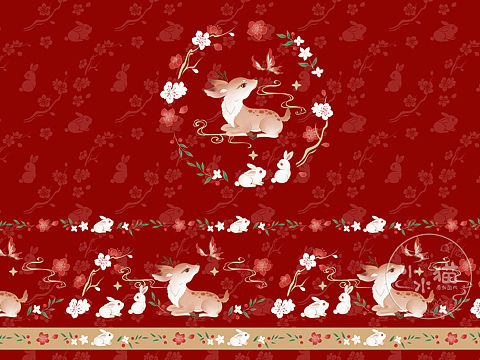 近期的一些国风纹样、图案、插画等