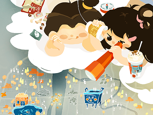 海报设计:听一耳朵长沙城 - 茶颜悦色