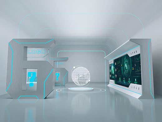 展厅展台科技未来5G现代化质感高级