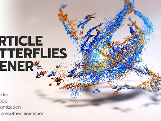 AE模板 | 彩色蝴蝶粒子轨迹显示媒体幻灯片介绍