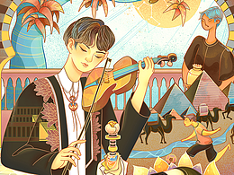 国风插画-尼罗河安魂曲