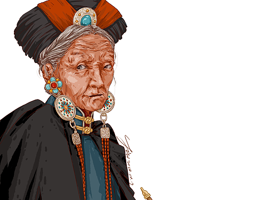 少数民族老人一张（个人主页-ZNjgzNjU4MzI=） - 艺术插画 - 站酷设计师贾斯文的贾原创素材 - 站酷ZCOOL