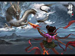 《封神》系列原創(chuàng)插畫之-哪吒鬧海