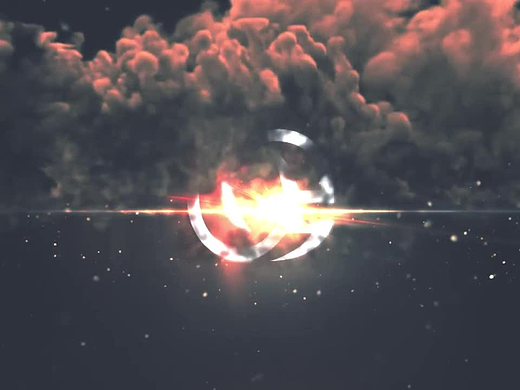 PR模板 | 功能强火灾爆炸烟雾中显示LOGO标志片头