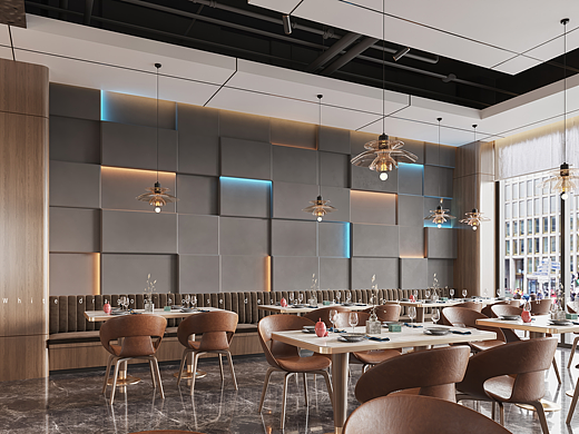 自助餐廳——白龍馬效果圖（個(gè)人主頁(yè)-ZNTk5MjM5OTI=） - 家裝設(shè)計(jì) - 站酷設(shè)計(jì)師bingkele原創(chuàng)素材 - 站酷ZCOOL