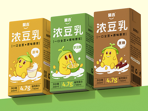 開鑫濃豆乳包裝設(shè)計(jì)（個(gè)人主頁-ZNjY2NTE1MzI=） - 商業(yè)插畫 - 站酷設(shè)計(jì)師呆楠獸原創(chuàng)素材 - 站酷ZCOOL