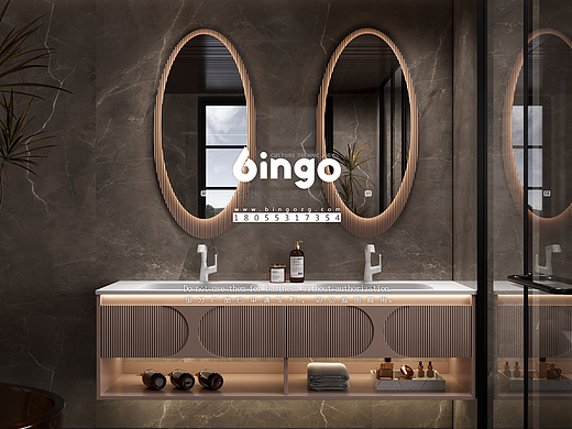 3D浴室柜效果图