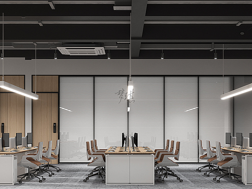 工装/新中式办公室效果图案例