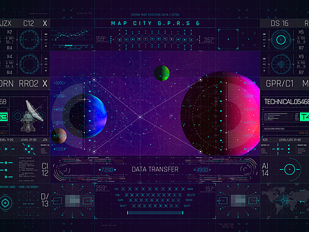 AE模板|HUD创意科技未来动画动效展示科幻创想显示器