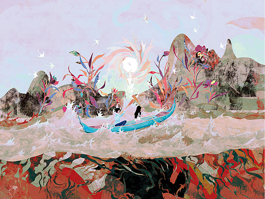 给小说摆渡人前传绘制的封面插画